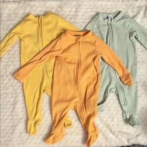 Old Navy Kids Footies - Yellow, Orange, and Green